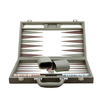 Backgammon  Dal Rossi 15andquot Grey PU Leather